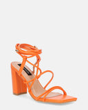MARISOL - sandales à talons orange à lacets