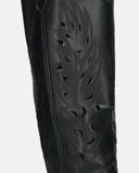 SIRIA - camperos en cuir noir avec décorations sur le dessus