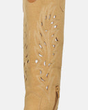 SIRIA - camperos en daim beige avec décorations sur le dessus