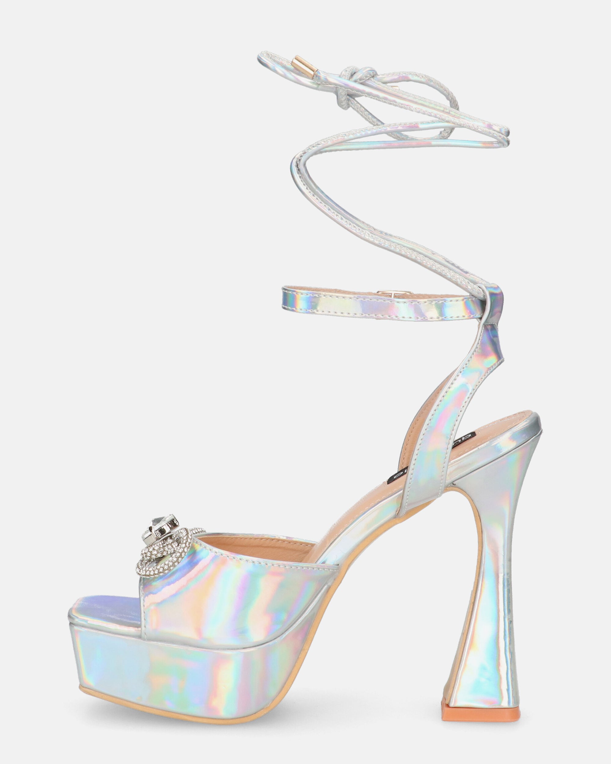 HOLLY - chaussures à talons hauts en glassy avec effet opalescent et pierres précieuses
