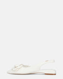 JODENE - chaussures blanches avec bride arrière et décoration florale