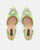 MAGDA - chaussure à talon en satin vert avec pierres décoratives