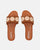 MARILIA - chaussons marrons clair à décorations brodées