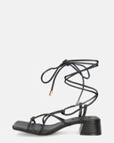 MARYNA - sandales noires en PU à lacets