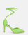 MAURA - escarpins pointus à lacets lycra vert claire