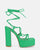NADITZA - sandales à talon haut et lacets en éco-cuir vert