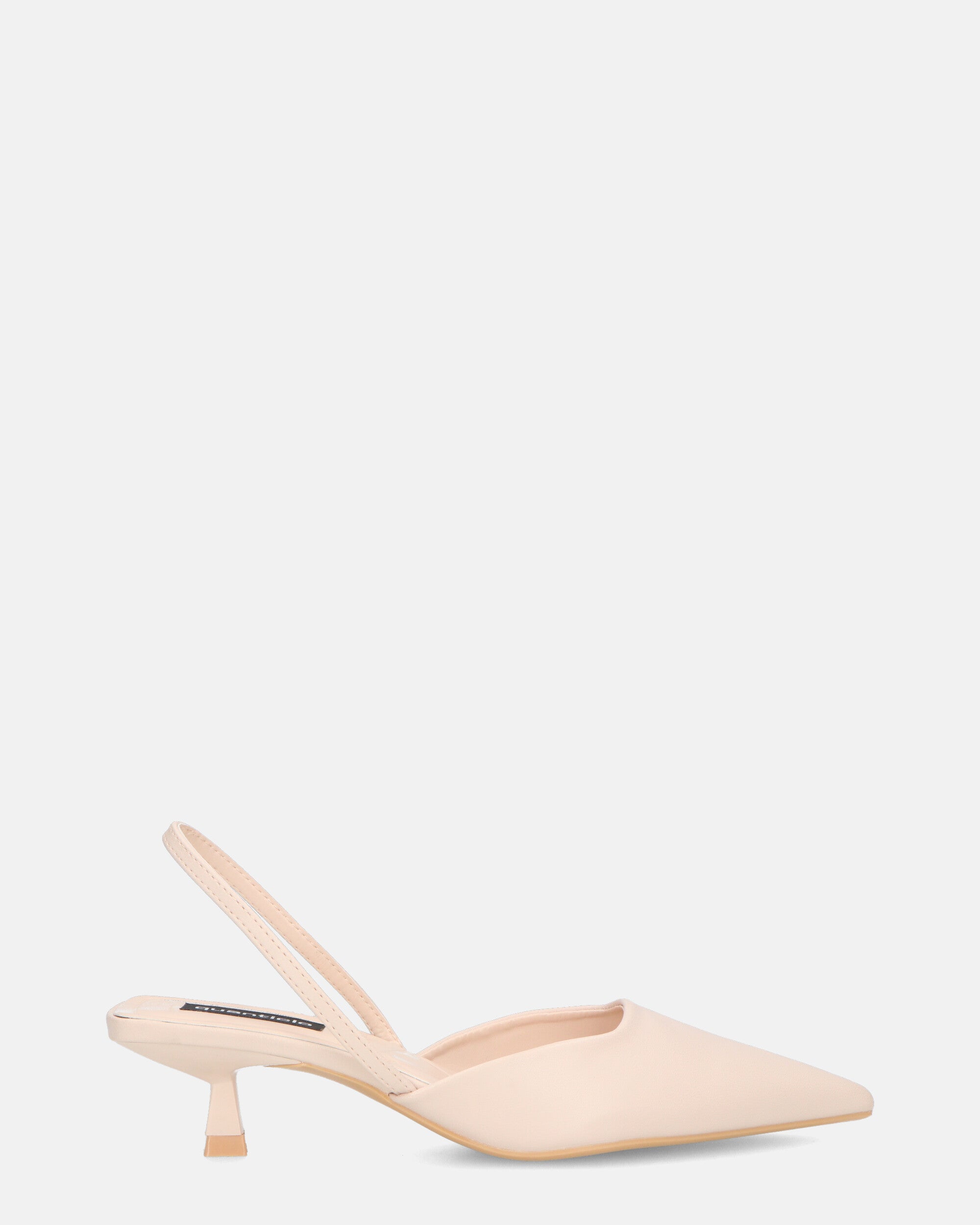 NIEVES - chaussures slingback beiges à petits talons