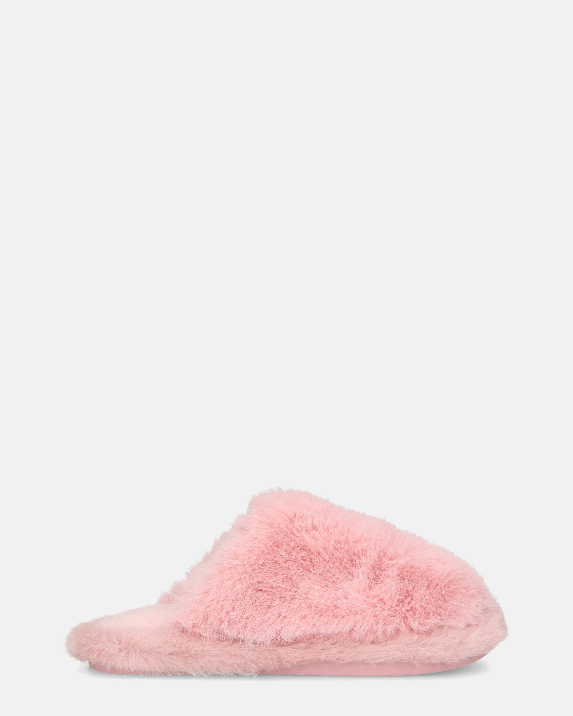 NOARA - chaussons en fourrure rose à bouts fermés
