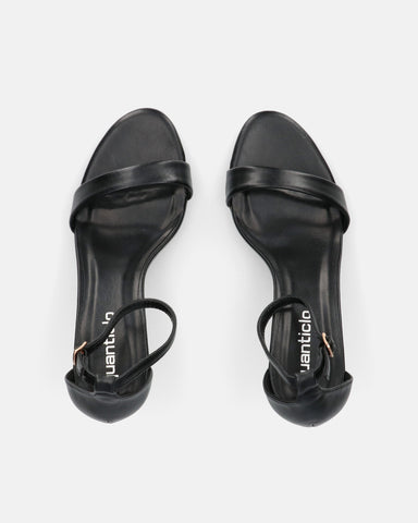 ONA - sandales à talon aiguille en éco-cuir noir avec bride