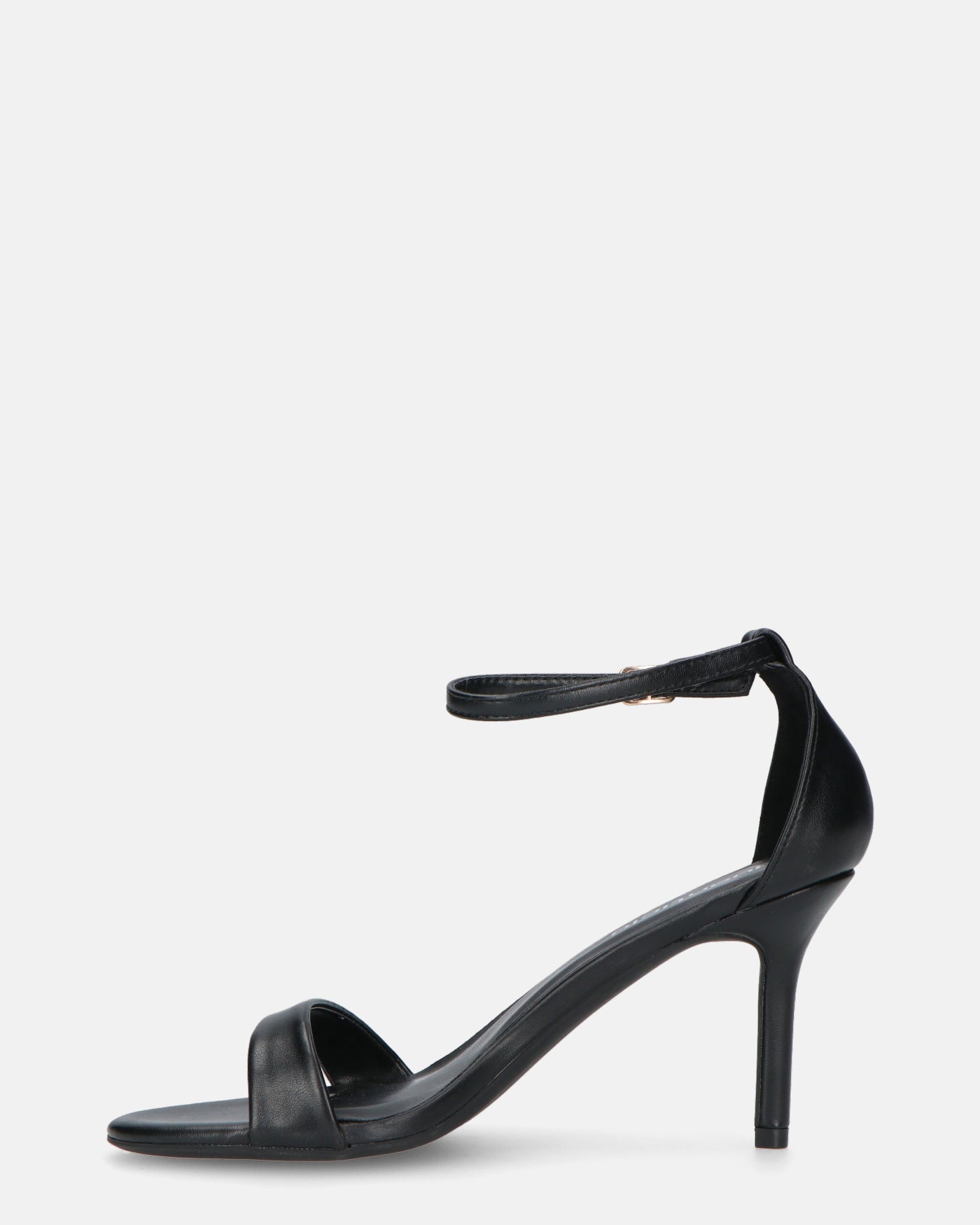 ONA - sandales à talon aiguille en éco-cuir noir avec bride