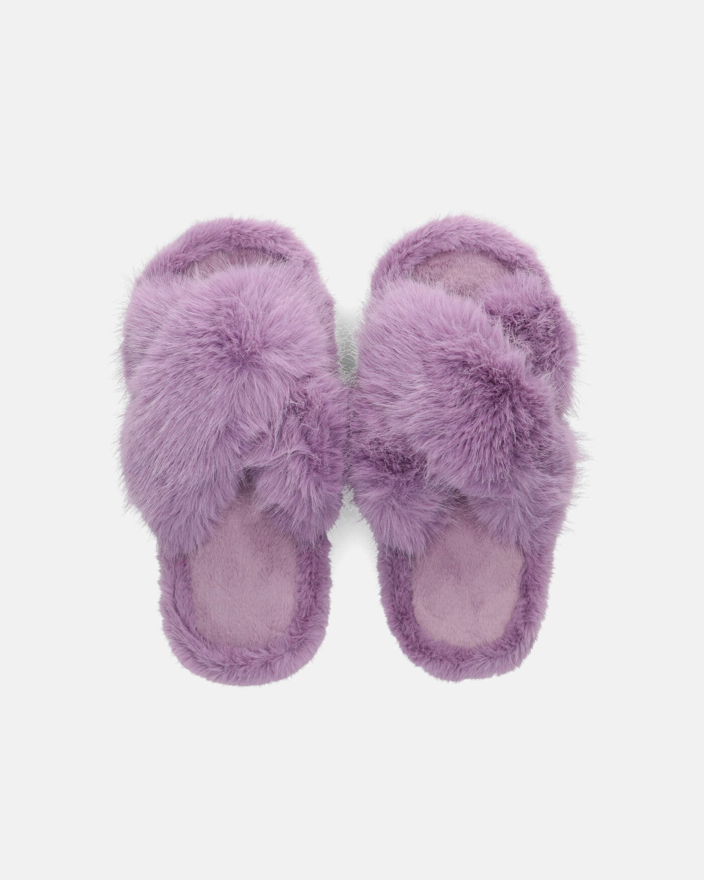 SUZUE - chaussons ouverts en fourrure violet