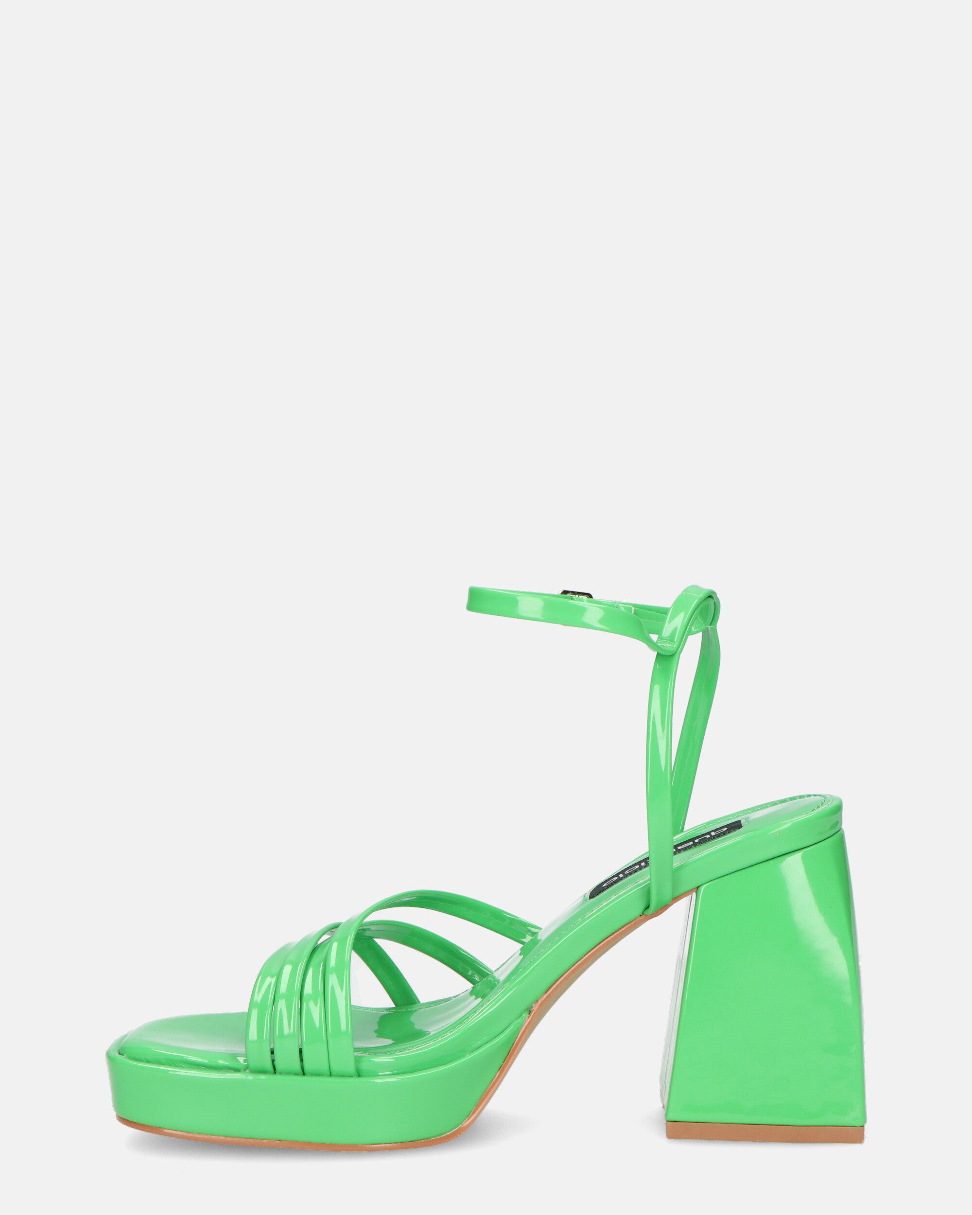 WINONA - sandales vert vitreux à talon carré