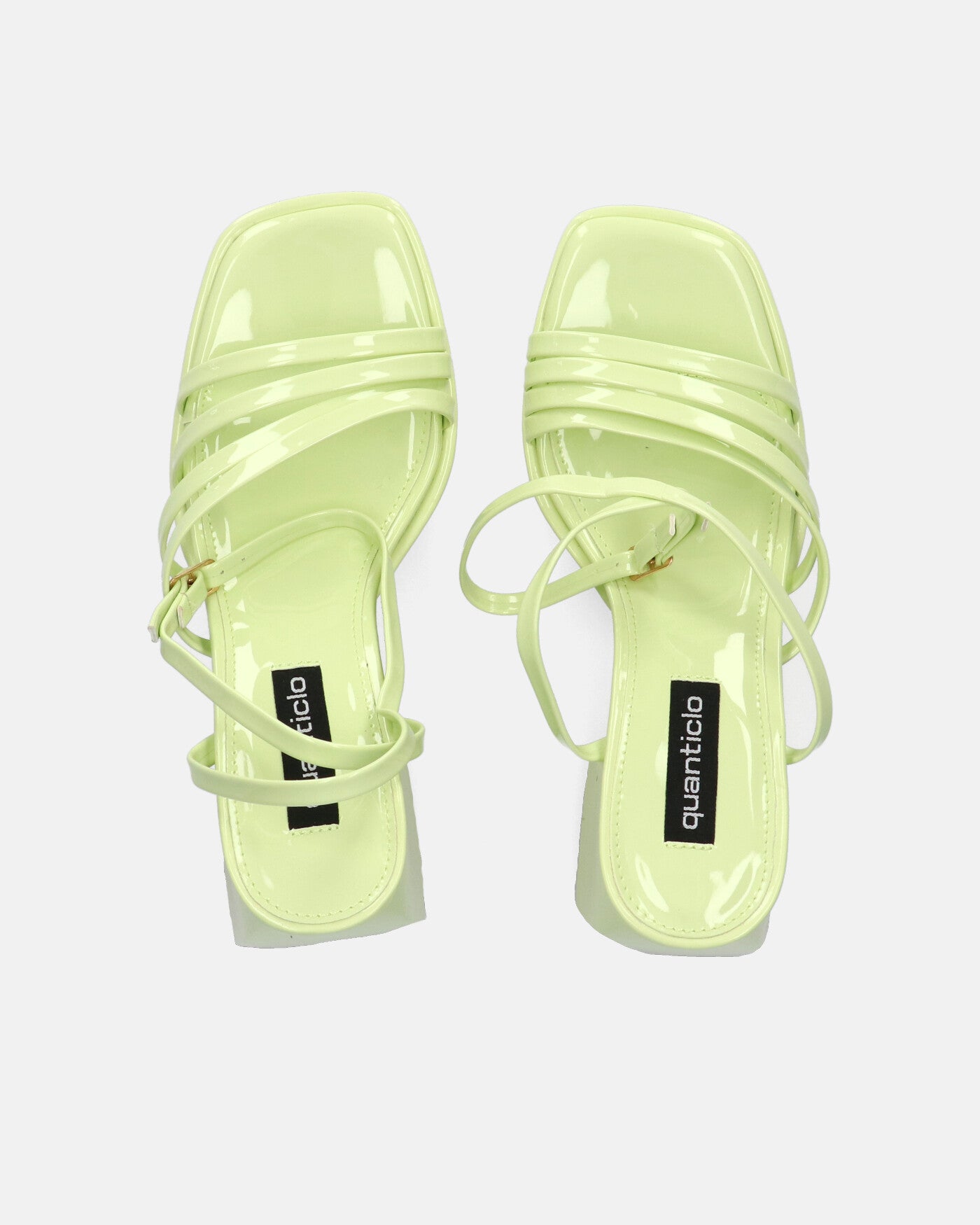 WINONA - sandales en verre vert clair à talon carré
