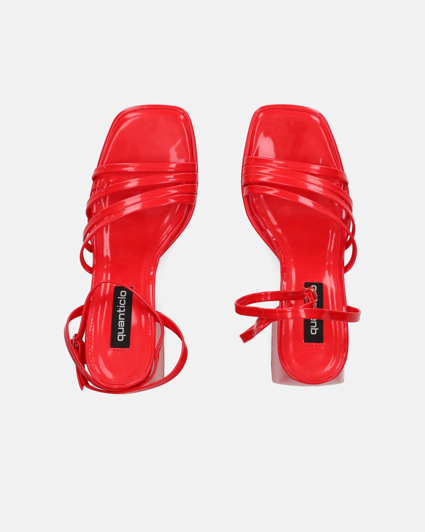 WINONA - sandales en verre rouge à talon carré