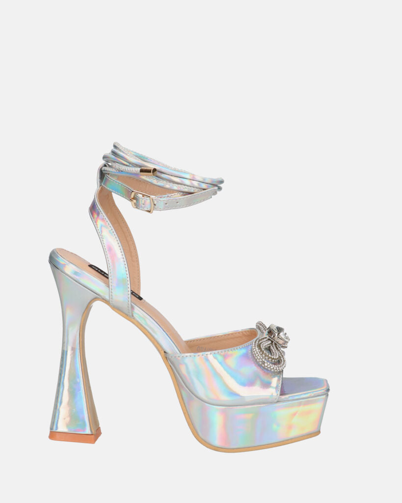 HOLLY - chaussures à talons hauts en glassy avec effet opalescent et pierres précieuses