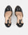 IVONNE - sandales compensées en paille et éco-cuir noir