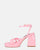 WINONA - sandales en glassy rose clair à talon carré