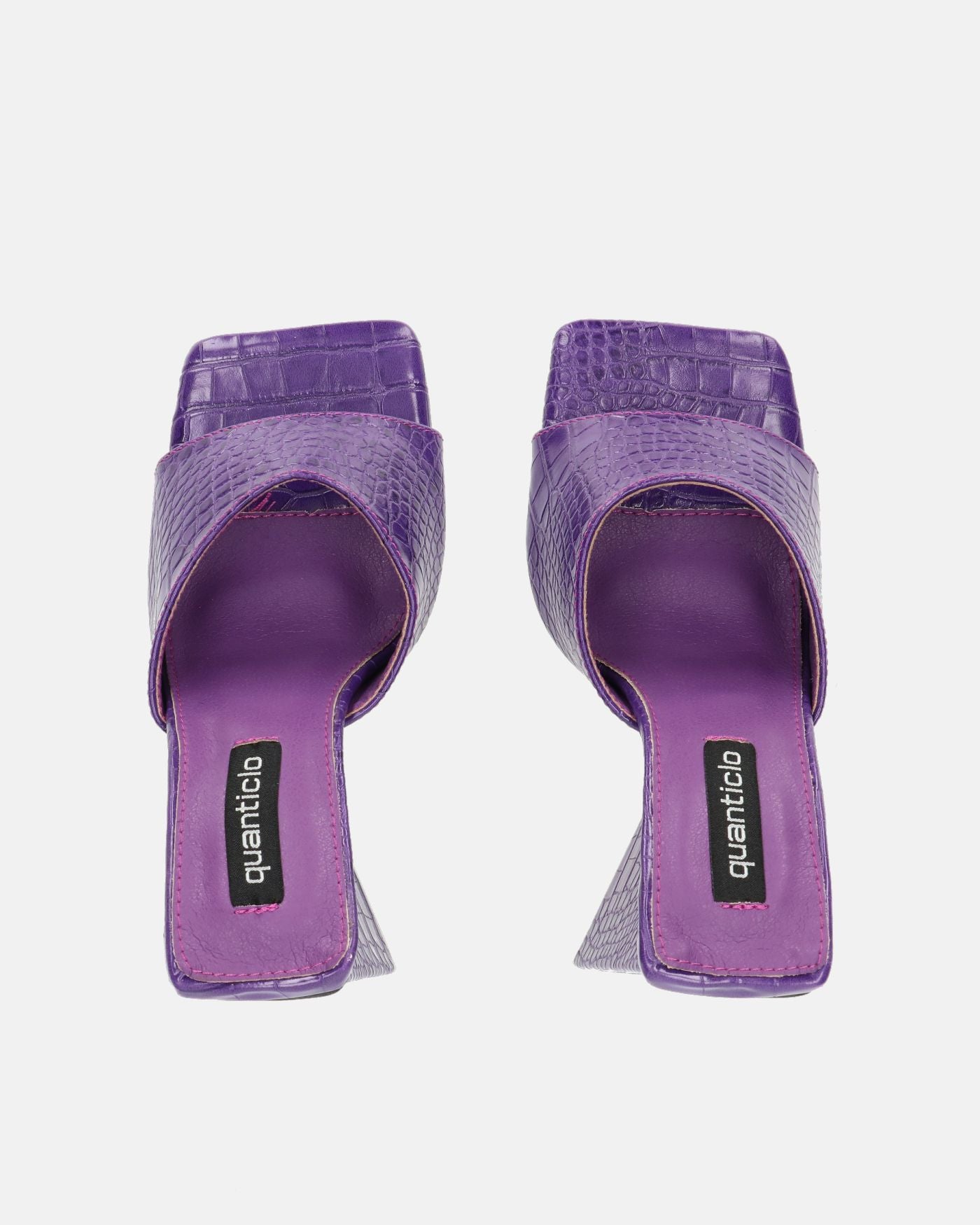BUKET - sandales à talon en crocodile violet