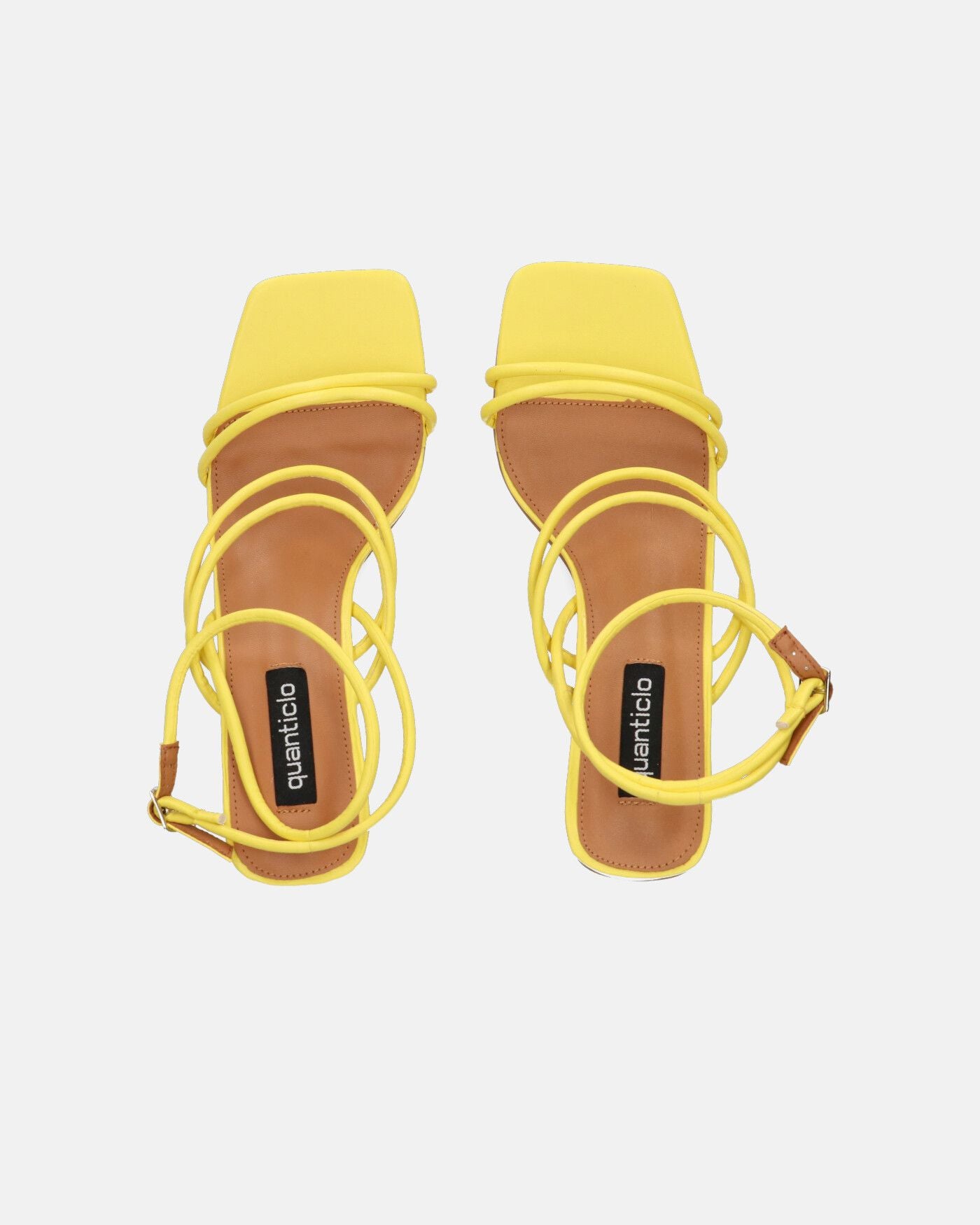 TIARA - sandales jaune en éco-cuir à lacets