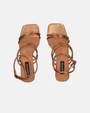 TIARA - sandales en éco-cuir bronze à lacets
