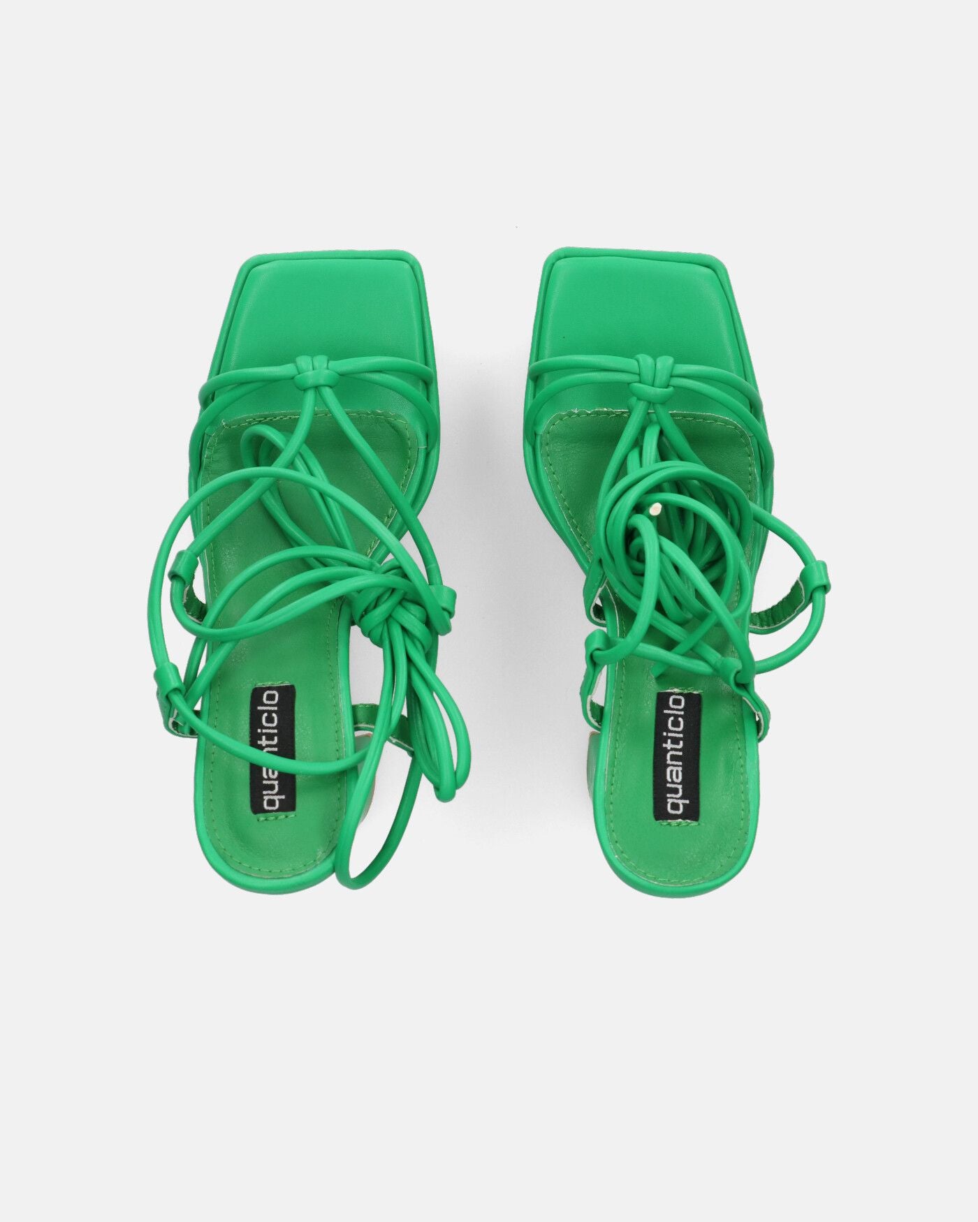 NADITZA - sandales à talon haut et lacets en éco-cuir vert