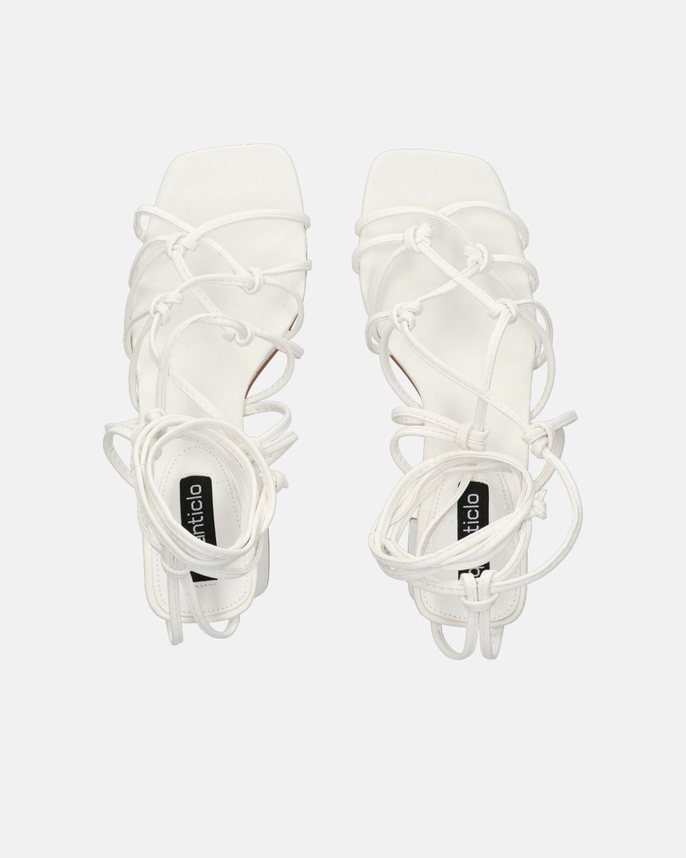 KAYLEE - sandales blanches à lacets simili cuir