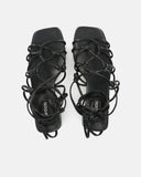 KAYLEE - sandales noires à lacets simili cuir