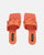 ENRICA - sandale en cuir tressé orange avec talon