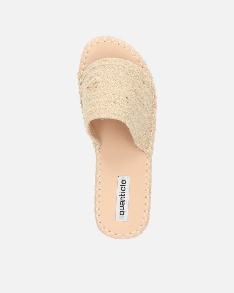 ALEXANDRA - sandale de paille plateforme en beige