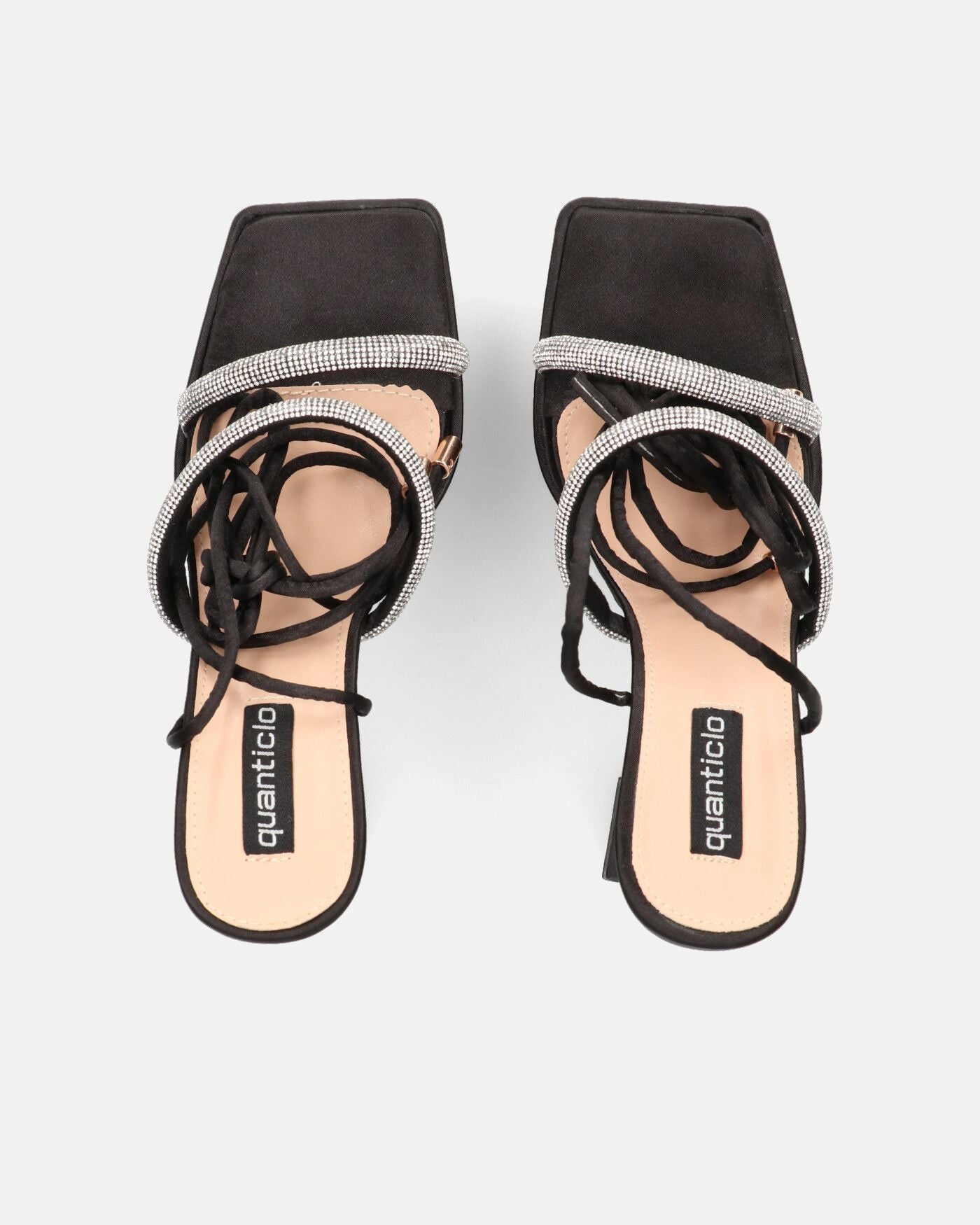 BIRGIT - sandales lycra noir à strass