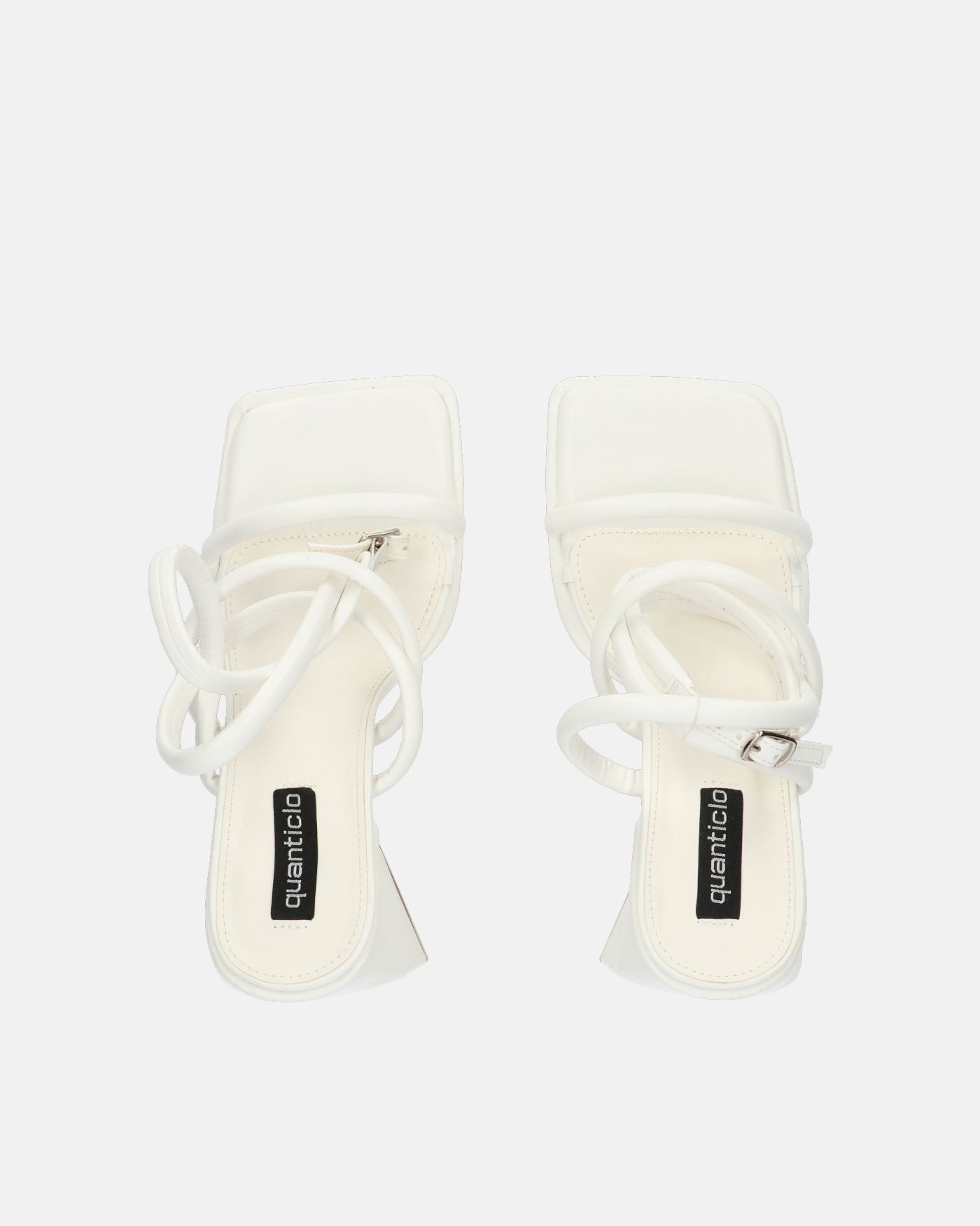 REMY - sandales à talon haut et bride en éco-cuir blanc