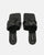 ENRICA - sandale en cuir tressé noir avec talon