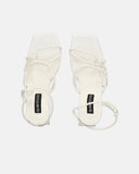 ZAHINA - sandales blanches en simili cuir à talon carré