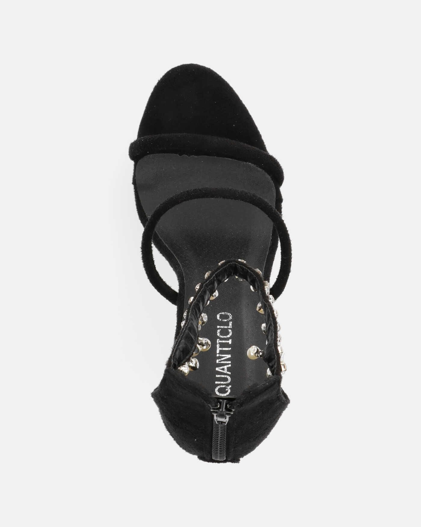 ALISIA - sandales à talons noires avec décorations
