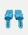 ENRICA - sandale en cuir tressé bleu avec talon