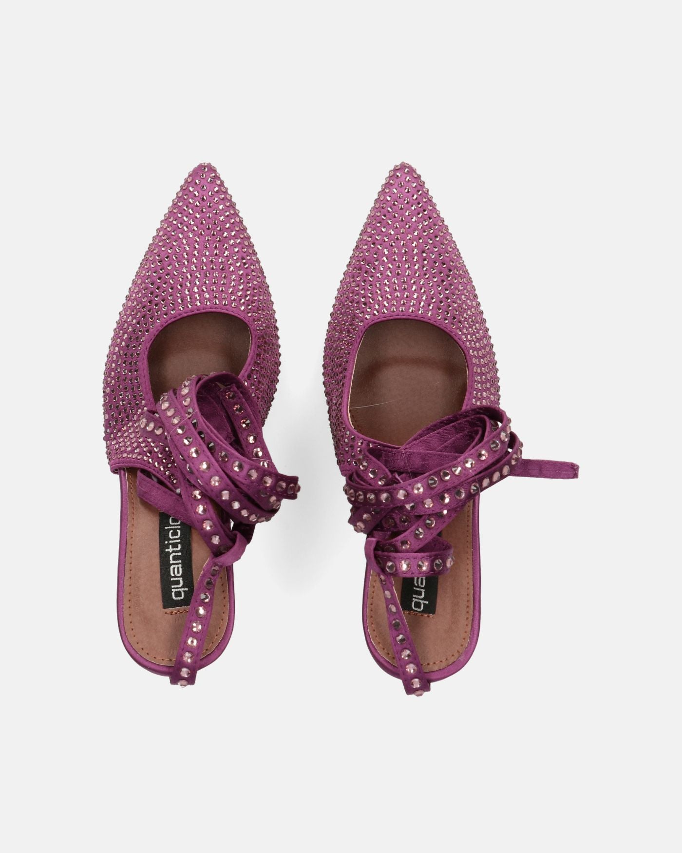 BRYGIDA - sandales à lacets cloutées violettes