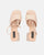 TOMI - sandales beiges à lacets et talon carré