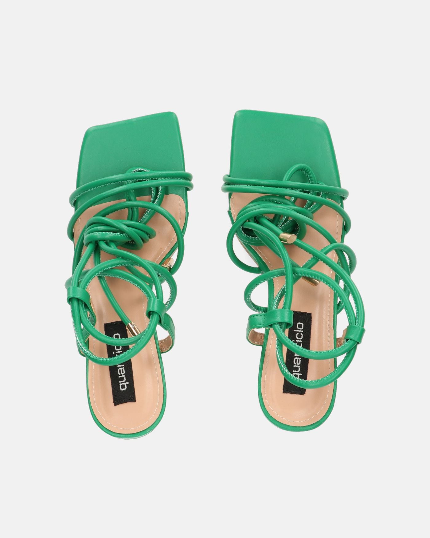 MARISOL - sandales à talons verts à lacets
