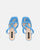 INDIA - sandales à talon en daim bleu semelle beige
