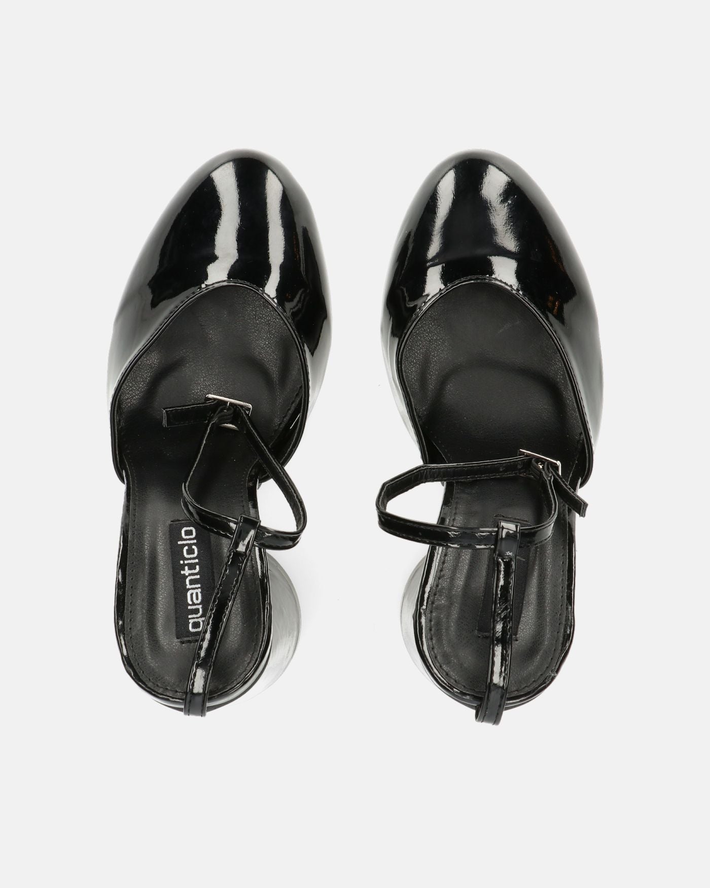 MAYBELLE - sandales glassy noir à talon cylindrique