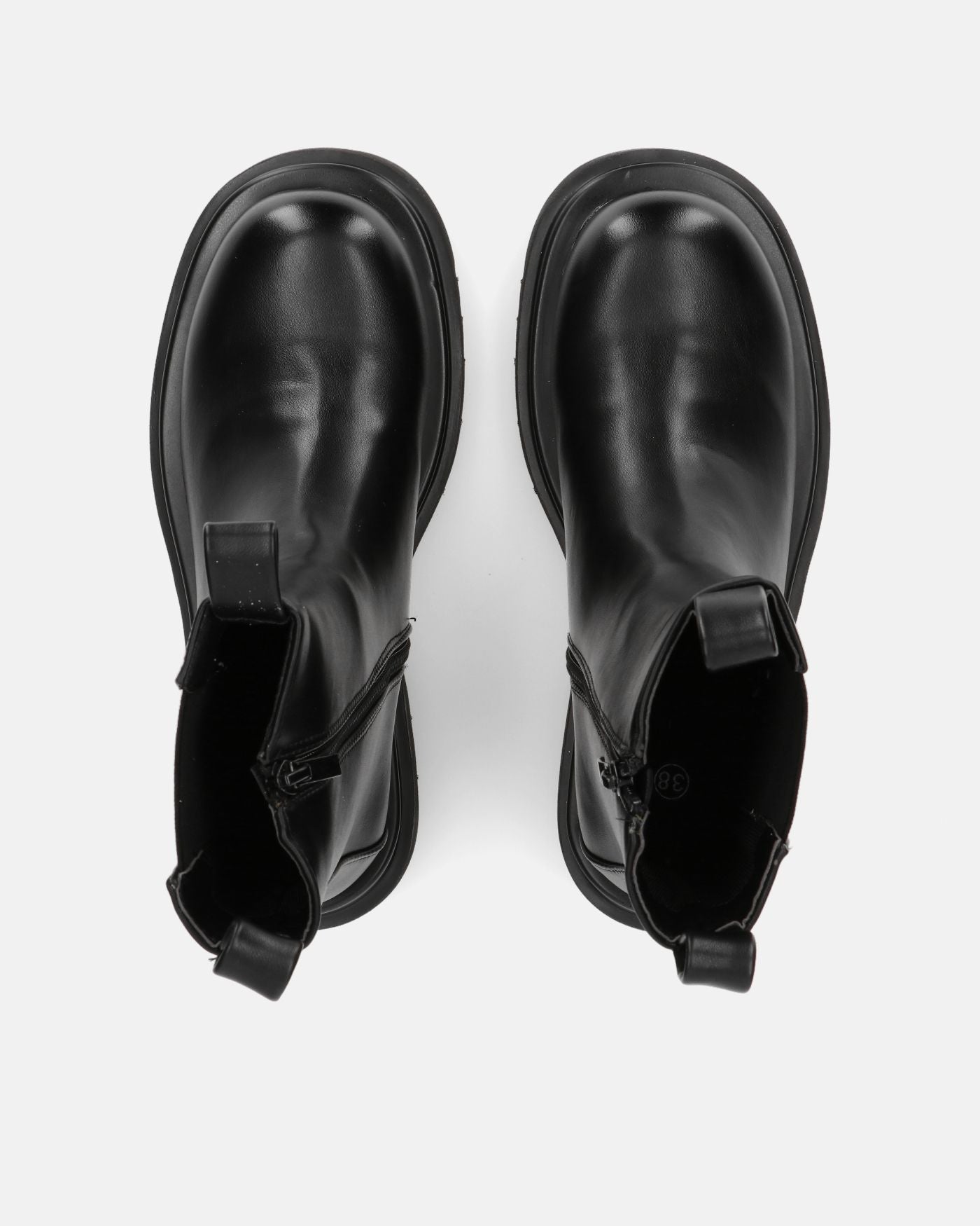 FEBE - chaussures noires avec élastique en simili cuir