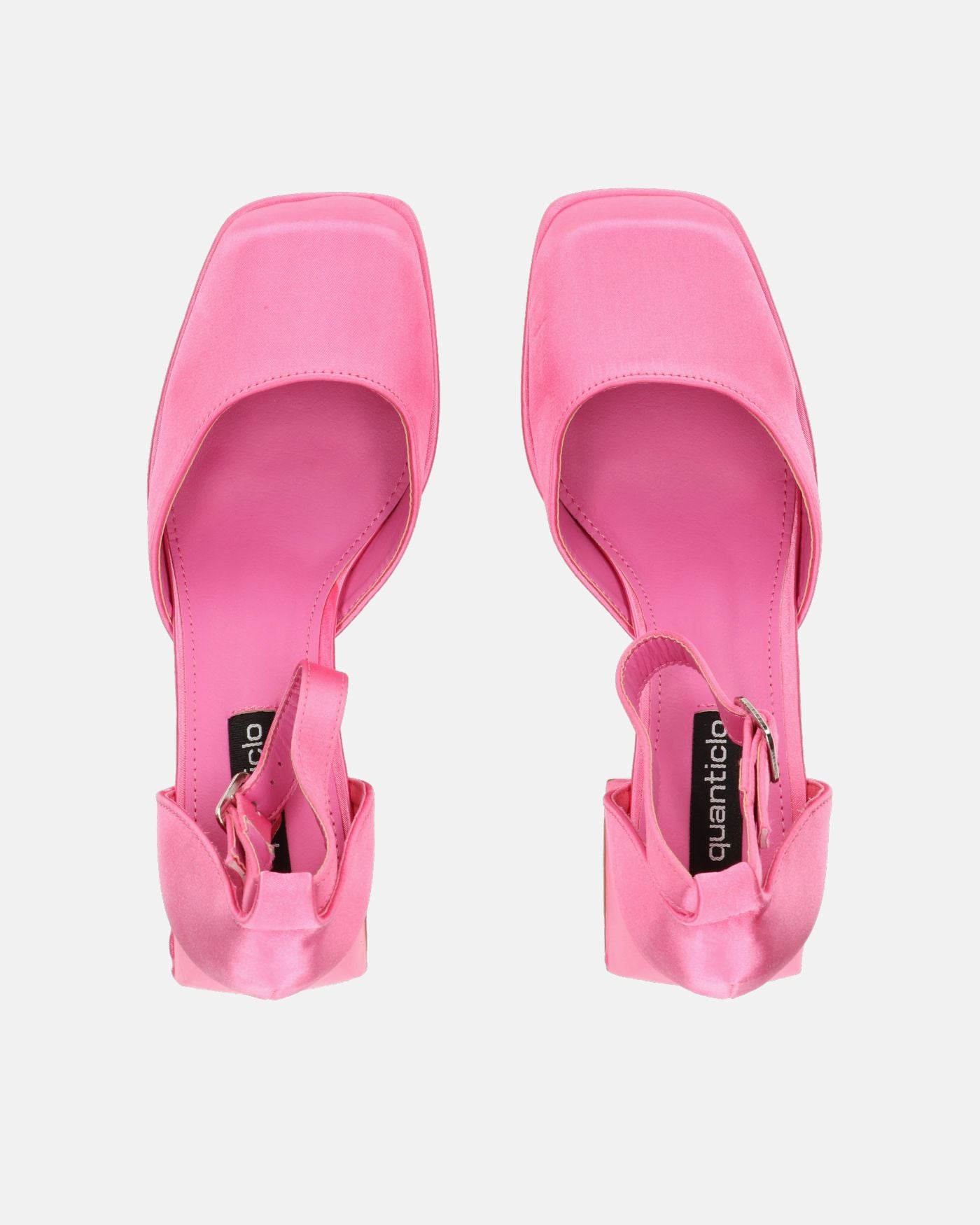 VIDA - chaussures à talon carré en satin rose