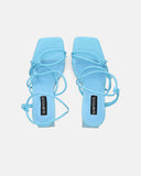 ZAHINA - sandales bleu clair en simili cuir à talon carré