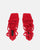 SAMOA - sandales rouge en lycra à talon haut et lacets