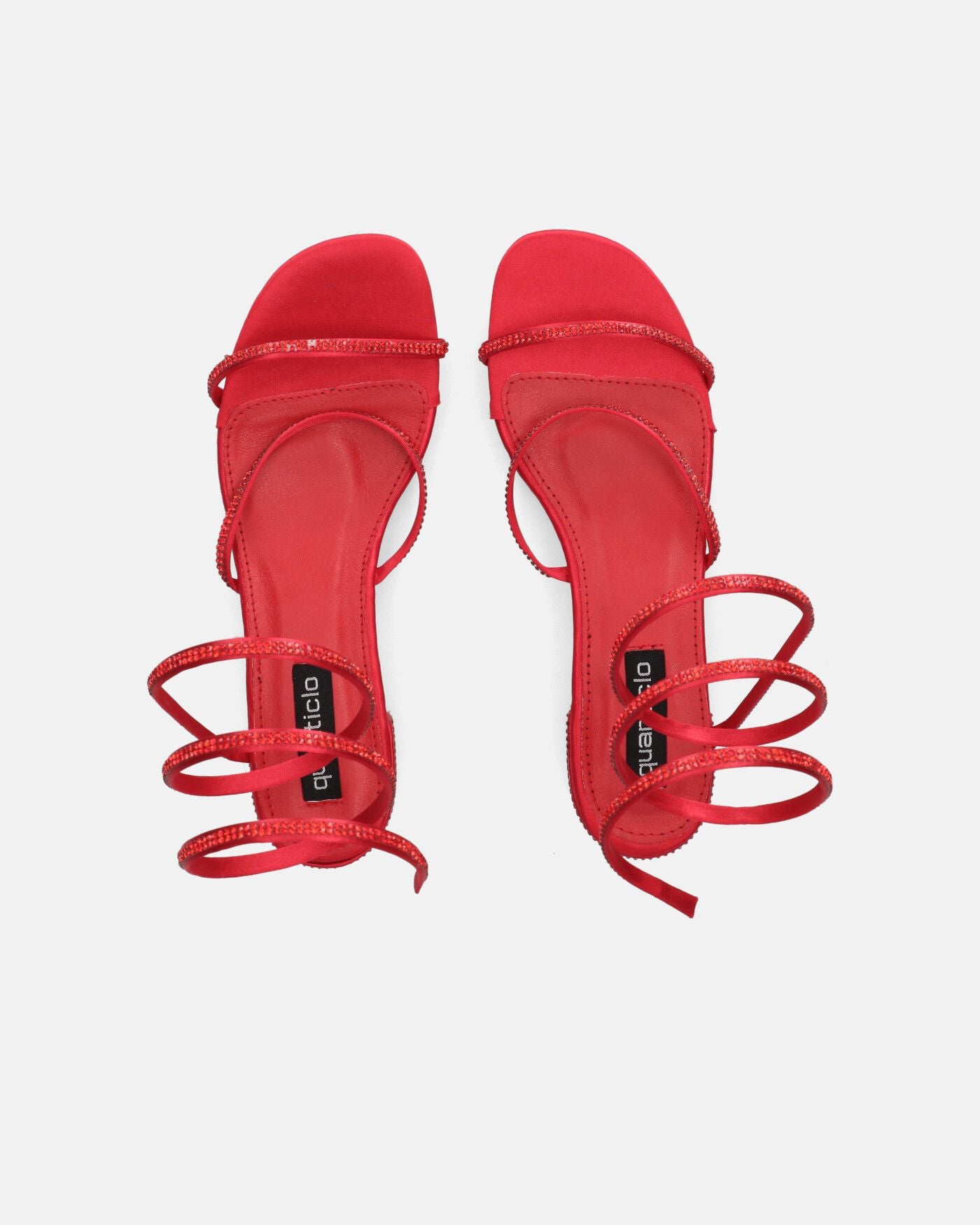 NATALIYA - sandales rouge plates à spirale