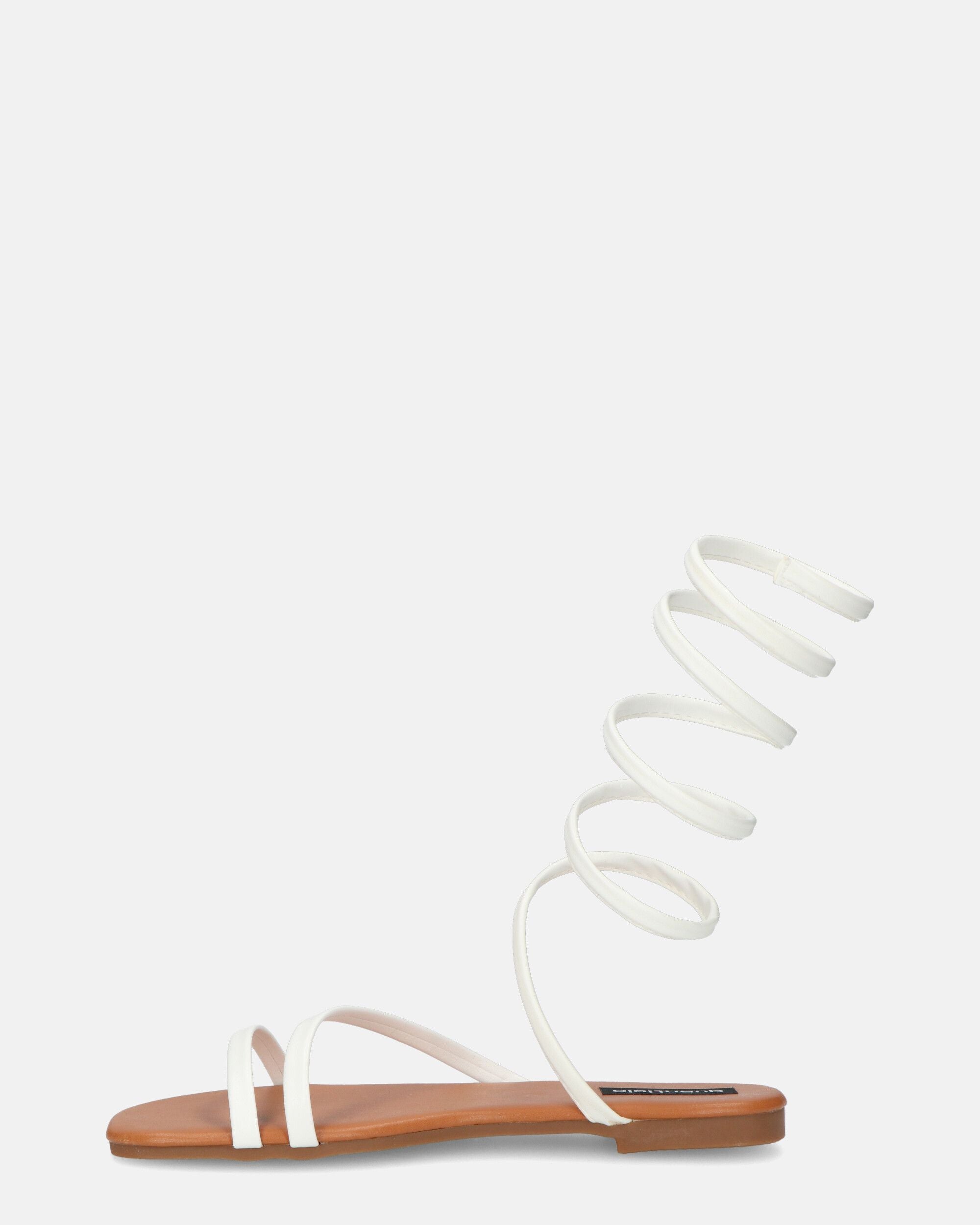 SIENNA - sandales à semelle marron et spirale blanche