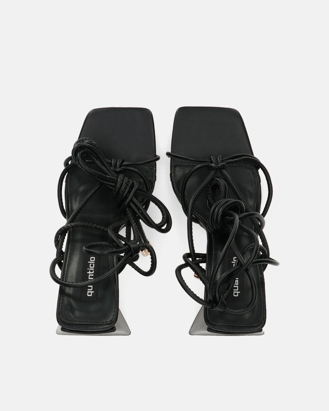 LUCE - sandales à talon et lacets noir