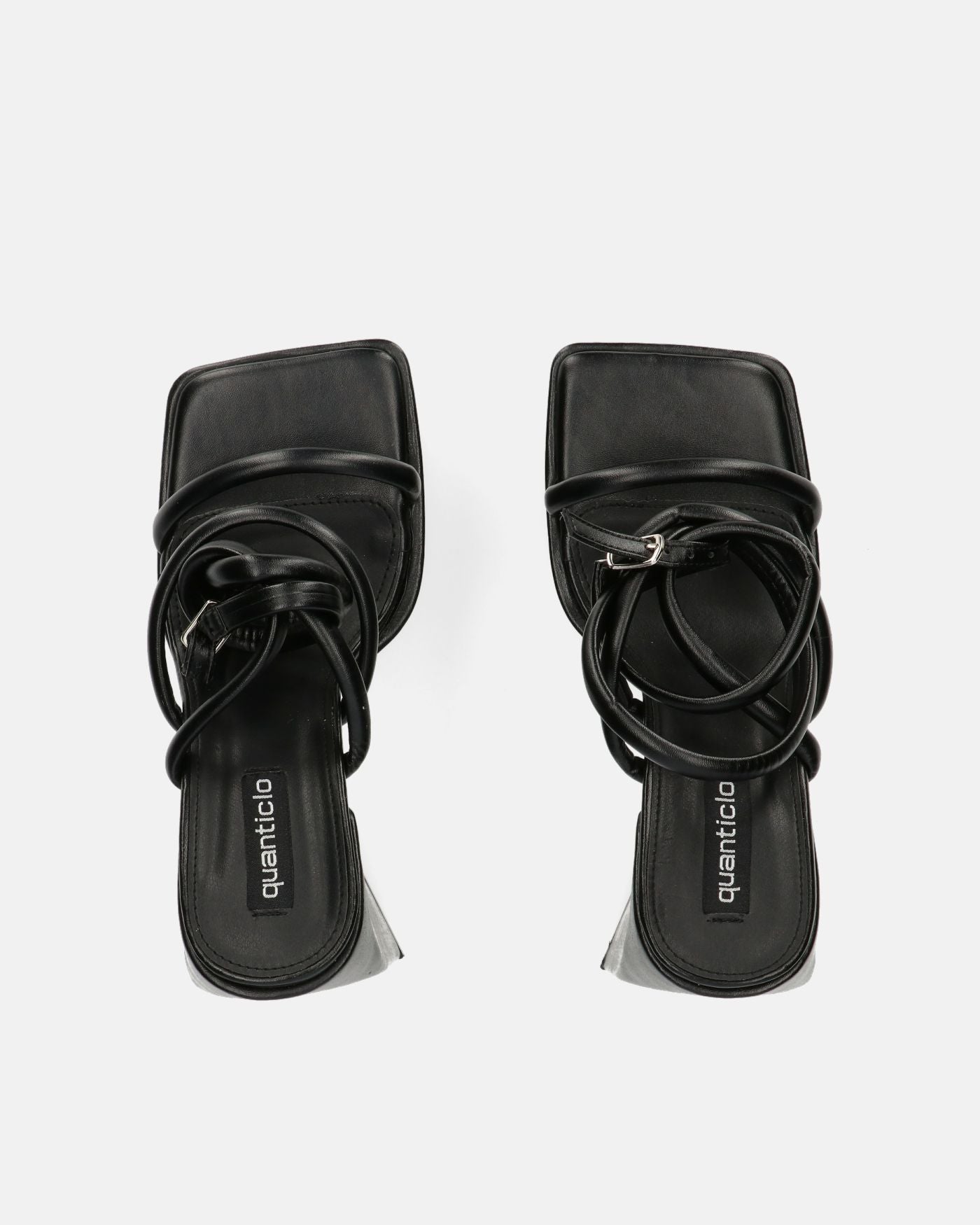 REMY - sandales à talon haut et bride en éco-cuir noir