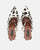 PERAL - chaussure à talon en imprimé léopard noir et blanc avec pierres précieuses