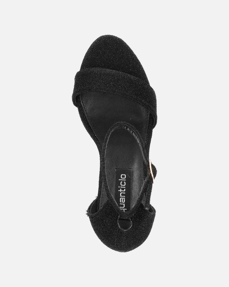 ANNIE - sandales noires en glitter avec talon